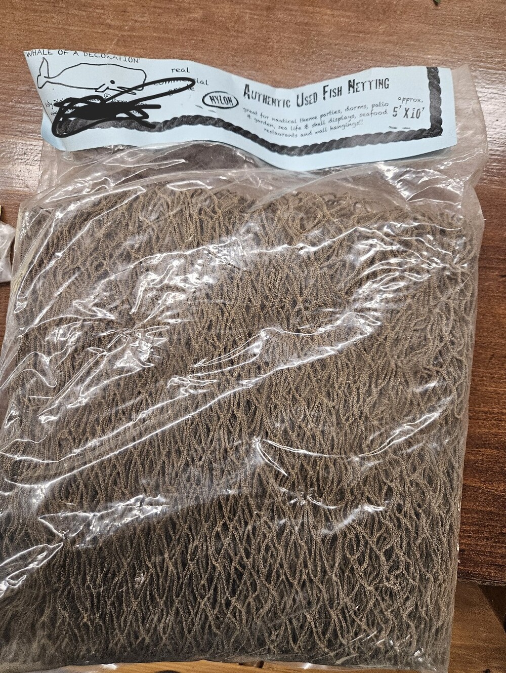 Authentic Used Fish Net - Brown Decorative Mesh